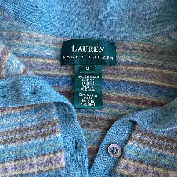 Vintage Lauren Ralph Lauren Lambswool Fair Isle Top Size S Preppy Coastal - Picture 3 of 8
